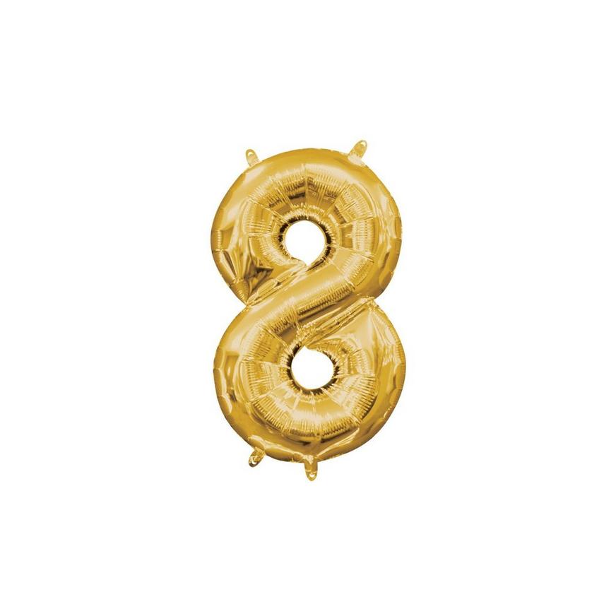 13in Air-Filled Gold Number Balloon (8)